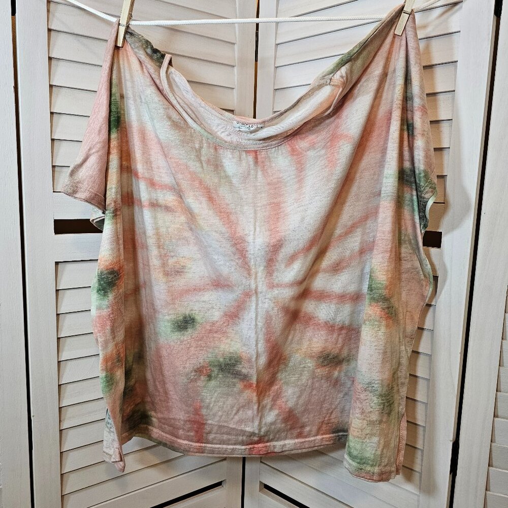 Simple by Suzanne Betro Plus size 1X Oversized Tie Die T-shirt